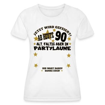 90th Birthday Man and Woman Guestbook - Women's Functional T-Shirt - white - Front - AI Model Female 172 dark (172cm)