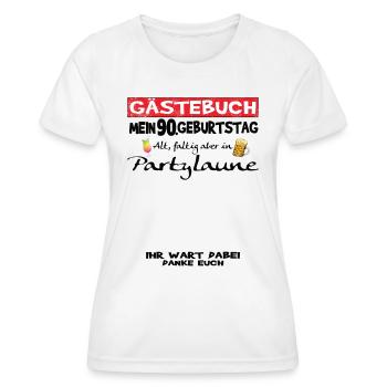 Livre d’or homme et femme 90e anniversaire - T-shirt sport Femme - blanc - Devant - AI Model Female 172 dark (172cm)