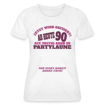 Livre d’or homme et femme 90e anniversaire - T-shirt sport Femme - blanc - Devant - AI Model Female 172 dark (172cm)