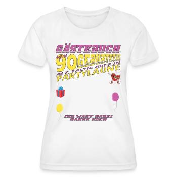 Livre d’or homme et femme 90e anniversaire - T-shirt sport Femme - blanc - Devant - AI Model Female 172 dark (172cm)