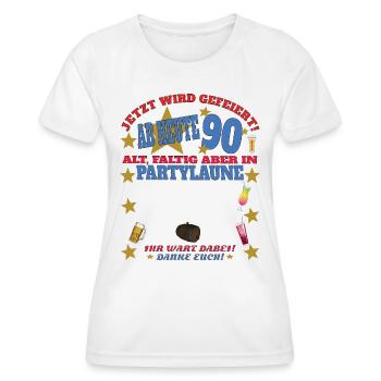 Livre d’or homme et femme 90e anniversaire - T-shirt sport Femme - blanc - Devant - AI Model Female 172 dark (172cm)