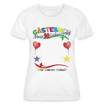Livre d’or homme et femme 90e anniversaire - T-shirt sport Femme - blanc - Devant - AI Model Female 172 dark (172cm)