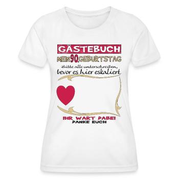 90th Birthday Man and Woman Guestbook - Women's Functional T-Shirt - white - Front - AI Model Female 172 dark (172cm)