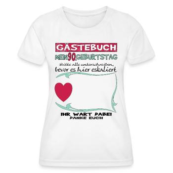90th Birthday Man and Woman Guestbook - Women's Functional T-Shirt - white - Front - AI Model Female 172 dark (172cm)