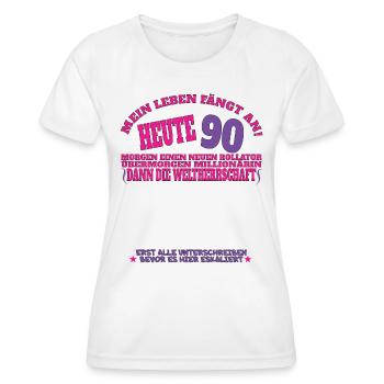 Livre d’or homme et femme 90e anniversaire - T-shirt sport Femme - blanc - Devant - AI Model Female 172 dark (172cm)