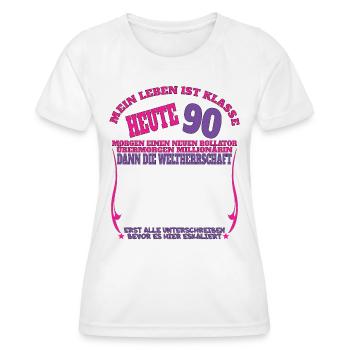 Livre d’or homme et femme 90e anniversaire - T-shirt sport Femme - blanc - Devant - AI Model Female 172 dark (172cm)