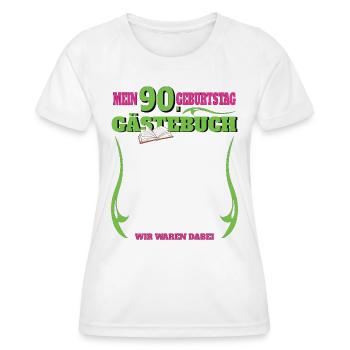 Livre d’or homme et femme 90e anniversaire - T-shirt sport Femme - blanc - Devant - AI Model Female 172 dark (172cm)