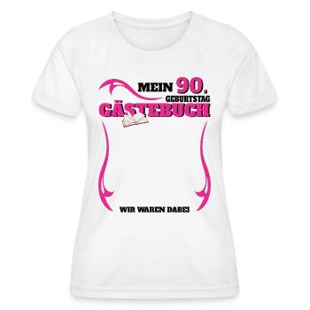 Livre d’or homme et femme 90e anniversaire - T-shirt sport Femme - blanc - Devant - AI Model Female 172 dark (172cm)