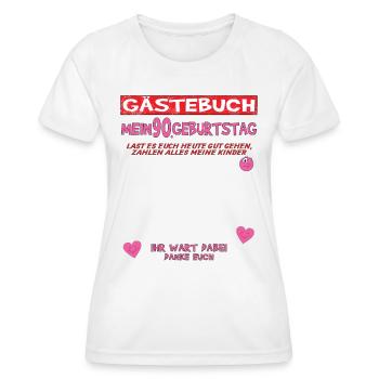 90th Birthday Man and Woman Guestbook - Women's Functional T-Shirt - white - Front - AI Model Female 172 dark (172cm)