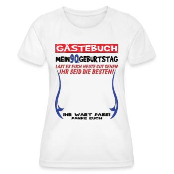 Livre d’or homme et femme 90e anniversaire - T-shirt sport Femme - blanc - Devant - AI Model Female 172 dark (172cm)