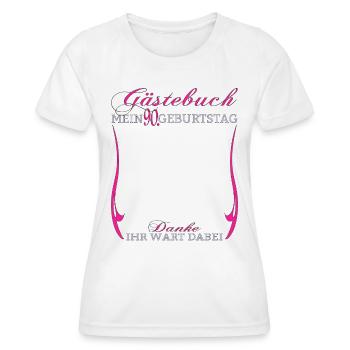 Livre d’or homme et femme 90e anniversaire - T-shirt sport Femme - blanc - Devant - AI Model Female 172 dark (172cm)