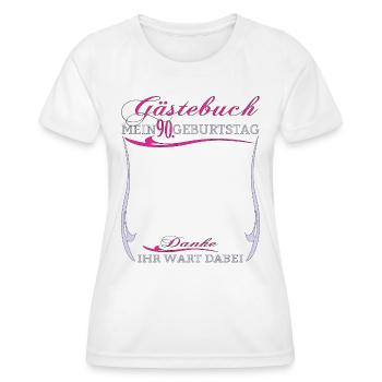 Livre d’or homme et femme 90e anniversaire - T-shirt sport Femme - blanc - Devant - AI Model Female 172 dark (172cm)