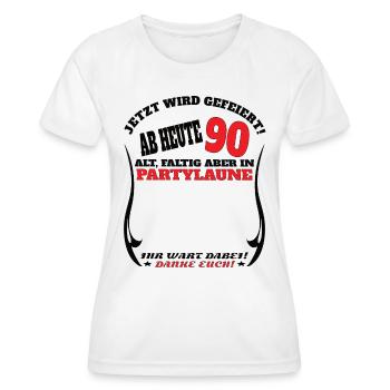 Livre d’or homme et femme 90e anniversaire - T-shirt sport Femme - blanc - Devant - AI Model Female 172 dark (172cm)