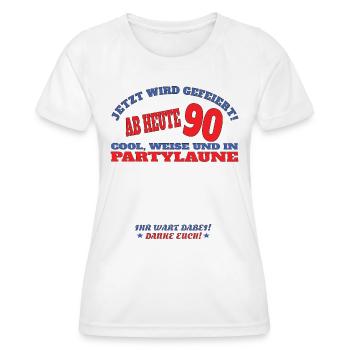 Livre d’or homme et femme 90e anniversaire - T-shirt sport Femme - blanc - Devant - AI Model Female 172 dark (172cm)