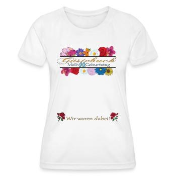 Livre d’or homme et femme 90e anniversaire - T-shirt sport Femme - blanc - Devant - AI Model Female 172 dark (172cm)