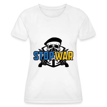 Stop War - T-shirt sport Femme - blanc - Devant - AI Model Female 172 dark (172cm)