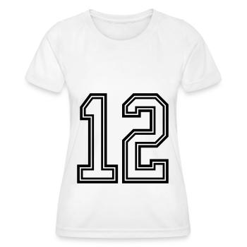 12 Zahl symbol - Frauen Funktions-T-Shirt - Weiß - Vorne - AI Model Female 172 dark (172cm)