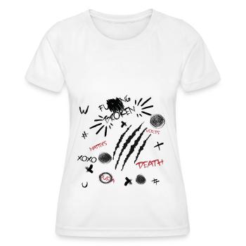 Broken Emo Design - Women's Functional T-Shirt - white - Front - AI Model Female 172 dark (172cm)