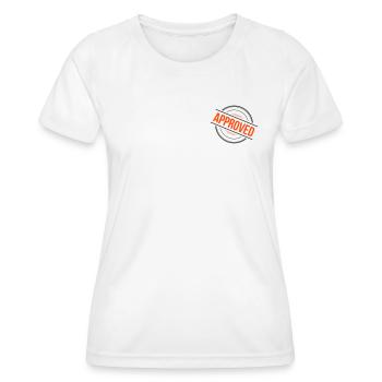 Approved Stempel – 2 Farben - Frauen Funktions-T-Shirt - Weiß - Vorne - AI Model Female 172 dark (172cm)