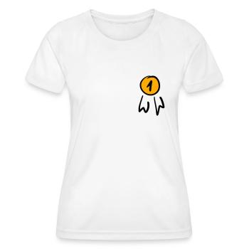 Premier badge / commande. Griffonner. - T-shirt sport Femme - blanc - Devant - AI Model Female 172 dark (172cm)