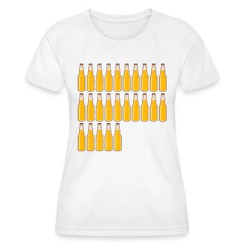 25 Bierflaschen - Bier - 25 Jahre - 25. Geburtstag - Frauen Funktions-T-Shirt - Weiß - Vorne - AI Model Female 172 dark (172cm)