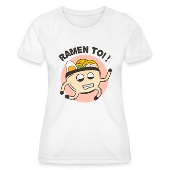 Holen Sie sich ab! Japanisches Ramen-Wortspiel - Frauen Funktions-T-Shirt - Weiß - Vorne - AI Model Female 172 dark (172cm)