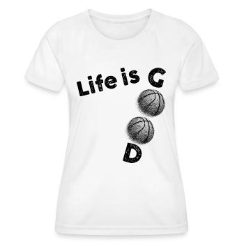 Das Leben ist gut Basketball - Frauen Funktions-T-Shirt - Weiß - Vorne - AI Model Female 172 dark (172cm)