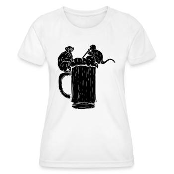 Singes orangs-outans avec de la bière - Funny Monkey - T-shirt sport Femme - blanc - Devant - AI Model Female 172 dark (172cm)