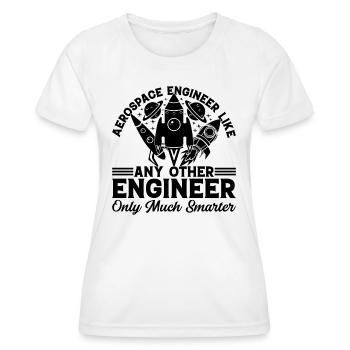 Ingénieur aérospatial comme n’importe quel autre ingénieur seulement Mu - T-shirt sport Femme - blanc - Devant - AI Model Female 172 dark (172cm)