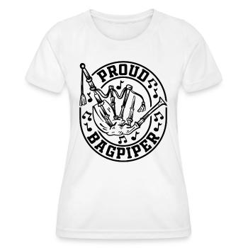 Proud Bagpiper - Joueur de cornemuse - T-shirt sport Femme - blanc - Devant - AI Model Female 172 dark (172cm)