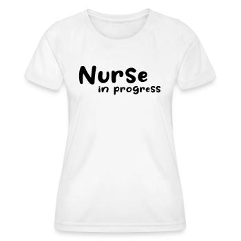 Infirmière en cours - Étudiante en sciences infirmières - T-shirt sport Femme - blanc - Devant - AI Model Female 172 dark (172cm)