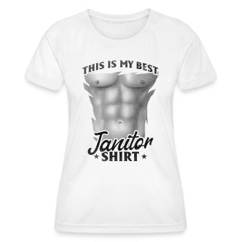 C’est ma meilleure chemise de concierge - Nettoyage concierge - T-shirt sport Femme - blanc - Devant - AI Model Female 172 dark (172cm)