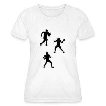 Rugby Player Silhouette Rugby Silhouette Rugby - Frauen Funktions-T-Shirt - Weiß - Vorne - AI Model Female 172 dark (172cm)