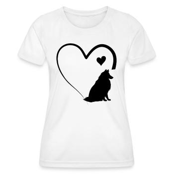 Rough Collie Heart Rough Collie Lover - Frauen Funktions-T-Shirt - Weiß - Vorne - AI Model Female 172 dark (172cm)