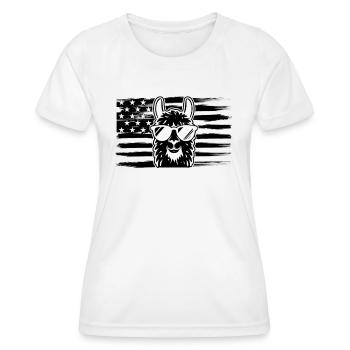 Lama Drapeau US Lama - T-shirt sport Femme - blanc - Devant - AI Model Female 172 dark (172cm)