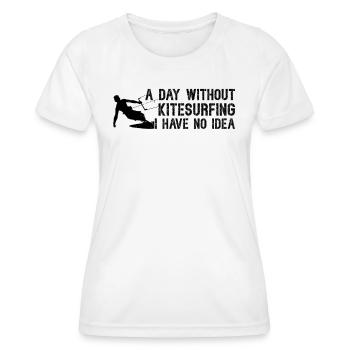 Une journée sans kitesurf, je n’en ai aucune idée - - T-shirt sport Femme - blanc - Devant - AI Model Female 172 dark (172cm)