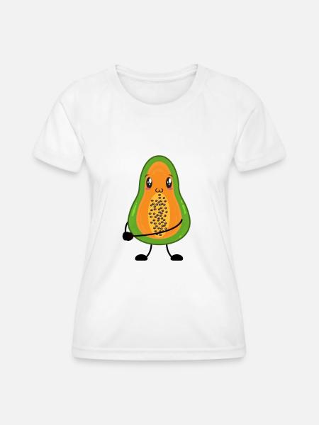 Papaya - Frauen Funktions-T-Shirt - Weiß