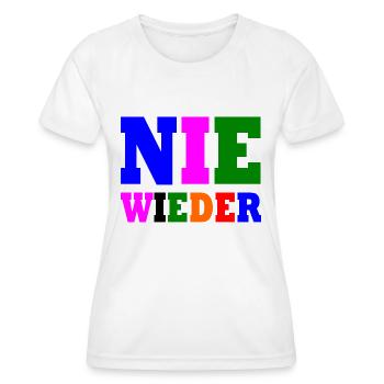 Nie wieder - Frauen Funktions-T-Shirt - Weiß - Vorne - AI Model Female 172 dark (172cm)