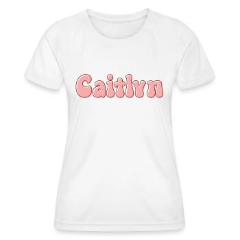 Nom Fille Caitlyn Rétro Prénom Caitlyn Couple - T-shirt sport Femme - blanc - Devant - AI Model Female 172 dark (172cm)