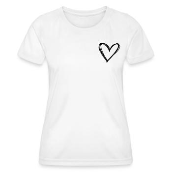 Heart - Women's Functional T-Shirt - white - Front - AI Model Female 172 dark (172cm)
