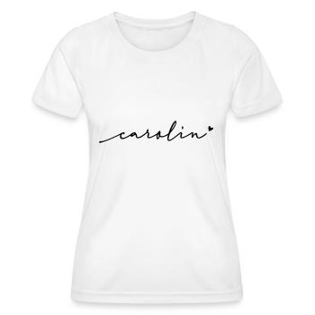 Carolin Schreibschrift Name - Frauen Funktions-T-Shirt - Weiß - Vorne - AI Model Female 172 dark (172cm)