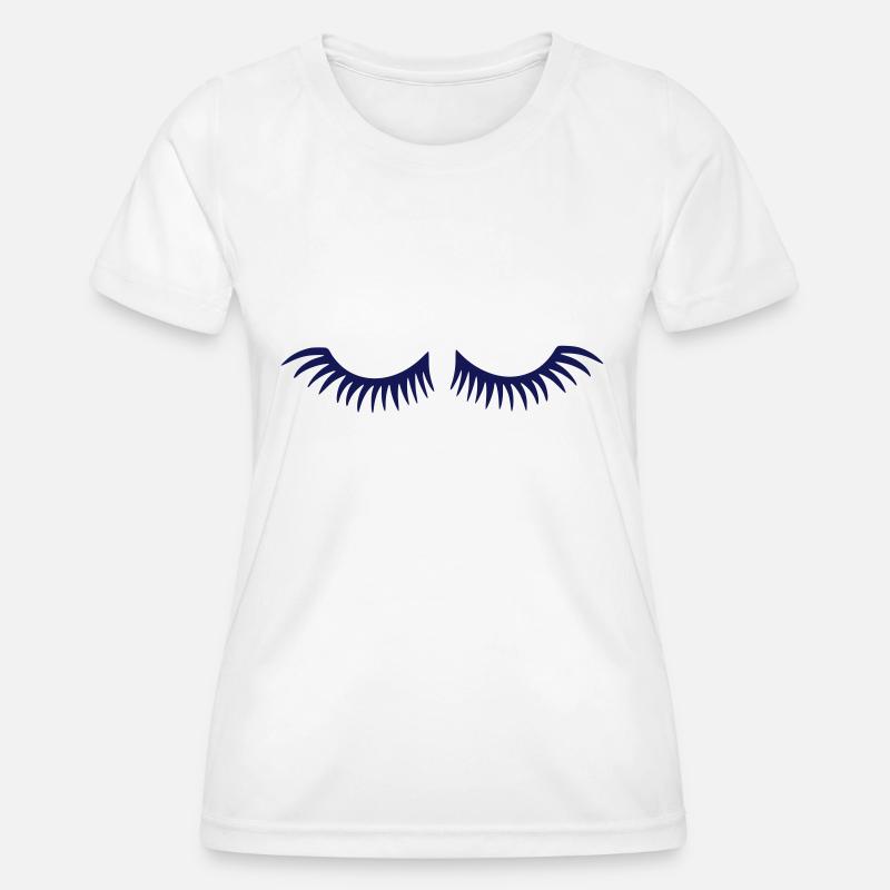 EYELASHES - SIMPLE - Women's Functional T-Shirt - white
