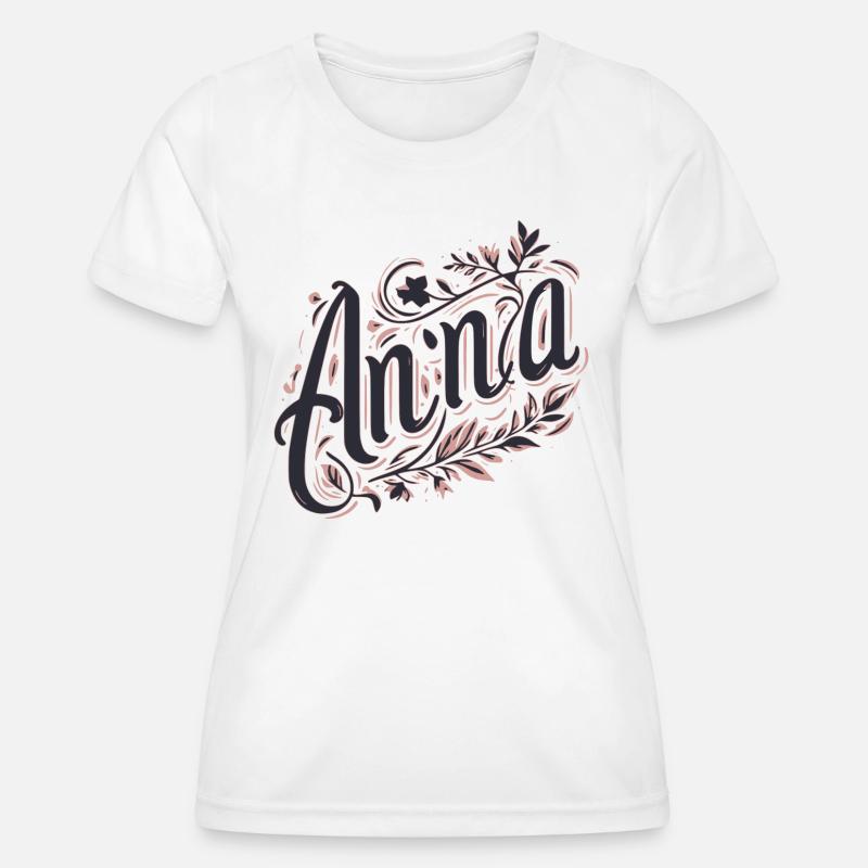 Anna Nome Floreale - Maglietta sportiva per donna - bianco