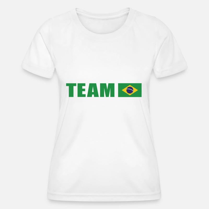 Support Team Brazil - Women's Functional T-Shirt - white