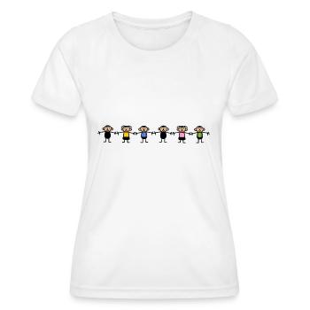 Kindergarten children holding children's hands - Women's Functional T-Shirt - white - Front - AI Model Female 172 dark (172cm)