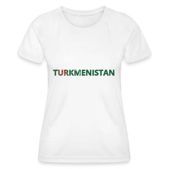 Flag of Turkmenistan - Women's Functional T-Shirt - white - Front - AI Model Female 172 dark (172cm)