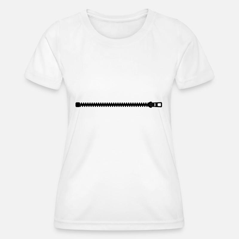 zipper - Women's Functional T-Shirt - white