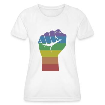 Gay Pride LGBT Pride Gay Cadeau Arc-en-ciel - T-shirt sport Femme - blanc - Devant - AI Model Female 172 dark (172cm)
