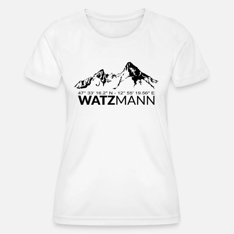Berg Watzmann GPS coordinates Address Geocaching - Women's Functional T-Shirt - white