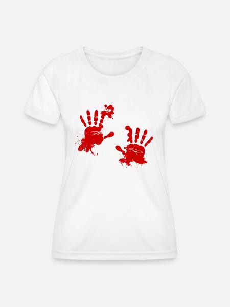 Blutige Hände - Frauen Funktions-T-Shirt - Weiß